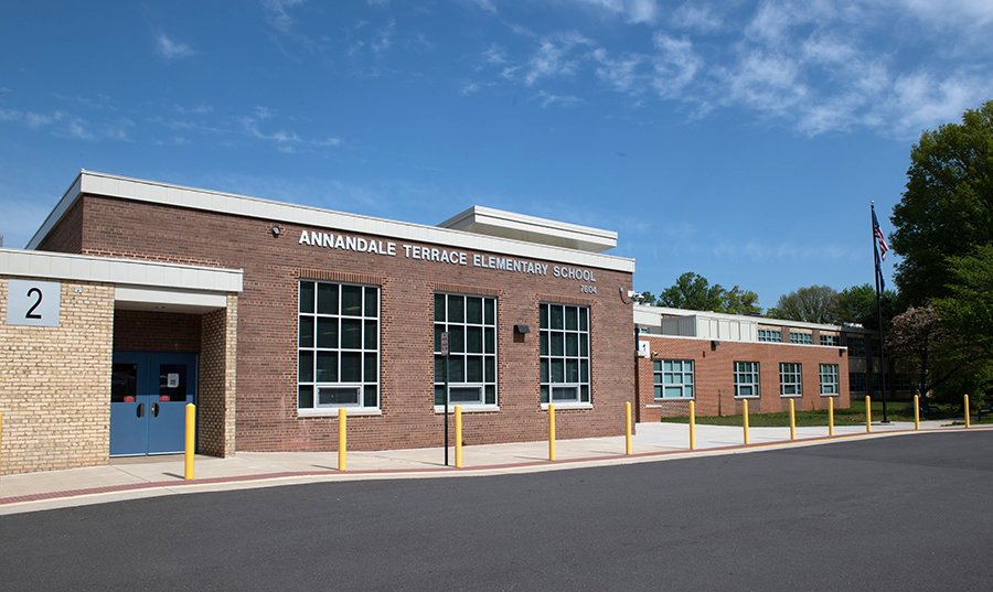 Photograph of the front exterior of Annandale Terrace Elementary School.