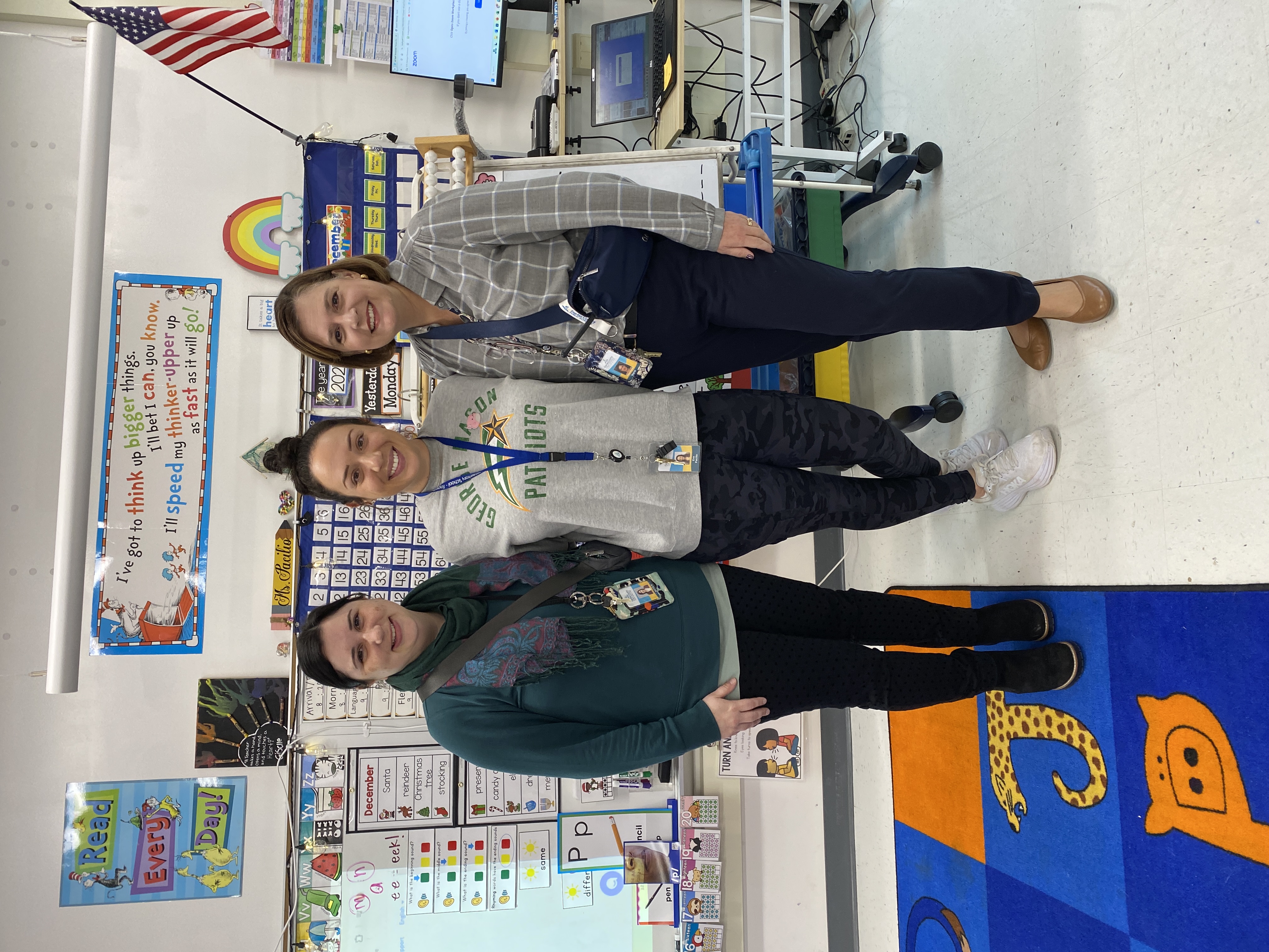 Nicole Scher and Ingrid Badia pose with Outstanding Teacher, Eva Pacilio- Lee