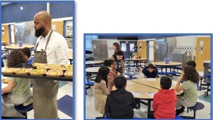 Students give their opinions on new food options at the cafeteria table