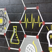 Graphic of beaker and ekg 