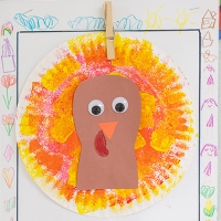 student created turkey out of a paper plate.