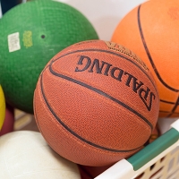 three basketballs